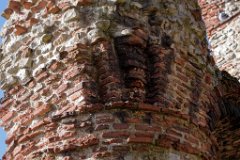Roman Brick  The massive circular piers of the nave are strengthened by several courses of brick. : Church, Essex, ruin, St Botolph, Priory, Colchester
