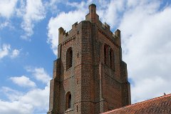 Ingatestone -SS Edmund & Mary  The magnificent brick tower is Tudor,  late 15th or early 16th century. The nave is Norman with a south aisle added in the 13th century. At the east end the church has been altered and extended many times: the south chapel was added in 1556, the east wall in 1620, and the north chapel was built in 1625 onto a chancel wall built c.1500:  Space for the organ was created in 1905 and a vestry and office added in 1974. : Church, Essex, Ingatestone, St Edmund, St Mary, Norman, Tudor, Medieval, C13, C15, C16