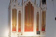 Little Totham - All Saints - Organ  This beautiful instrument is from the mid 19th century, restored in 1994. It is a chamber organ in a delicate Gothic casement. : Church, Essex, Little, Totham, All Saints, Grade 1, C12, C14, Norman