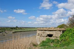 Crumbling Defences  A WWII pillbox overlooking East Haven Creek, Benfleet, Essex : Essex, rural, countryside, scenery, pillbox, Benfleet